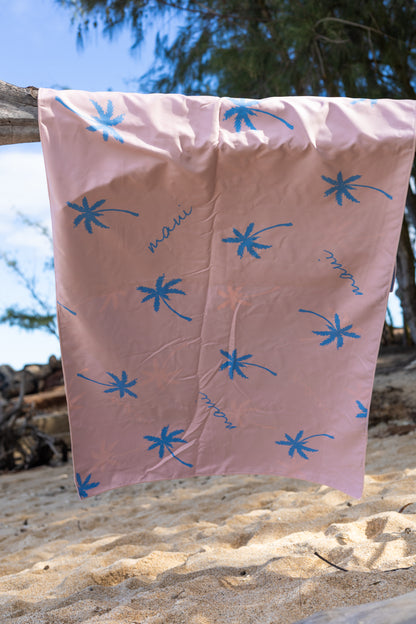 Reversible Blue & Pink Maui Palm Tree Paradise Microfiber Towel