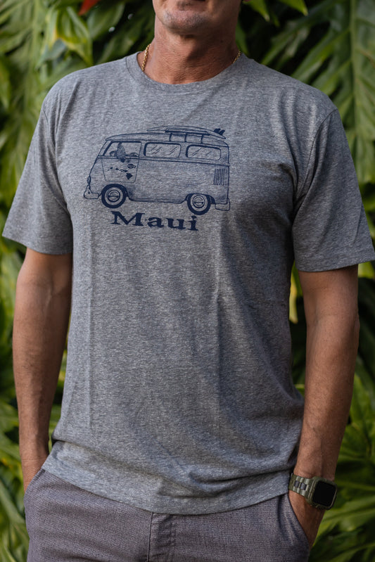 Maui Van with Rooster Tri-Blend Heather T-Shirt